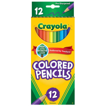 Crayola Colored Pencils, Standard Size, Non-Toxic, 12 Count